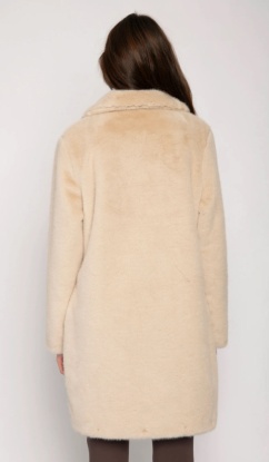 Jessica Graaf Beige Faux Fur Coat